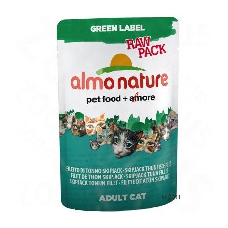 Almo Nature Green Label Raw in Pouches Kattenvoer 6 x 55 g - Kippenborst en eendenfilet