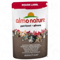 Almo Nature Rouge Label Filets in Pouches 6 x 55 g - Tonijnfilet & kreeft