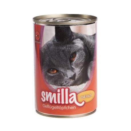 Smilla Gevogelte- en Vispannetje kattenvoer 6 x 400 g - tonijn met sardientjes