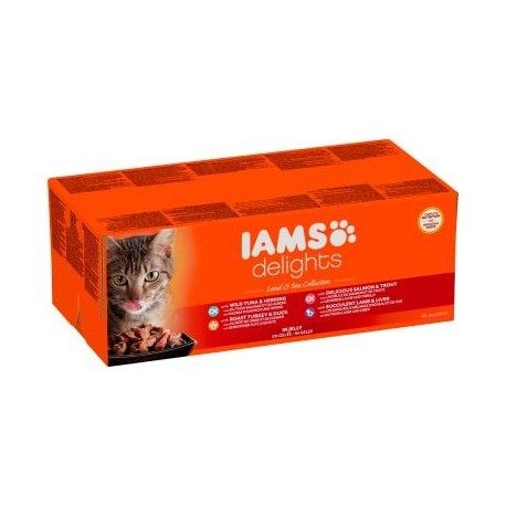 IAMS Delights Adult 48 x 85 g Kattenvoer